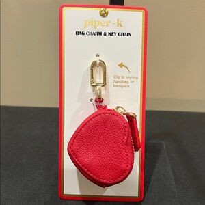 Piper K | Heart Bag Charm w/ Zipper Pocket